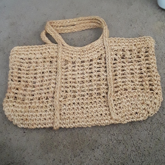 Beach Bag Or Purse 100% Corn Husk Straw - Picture 2 of 6